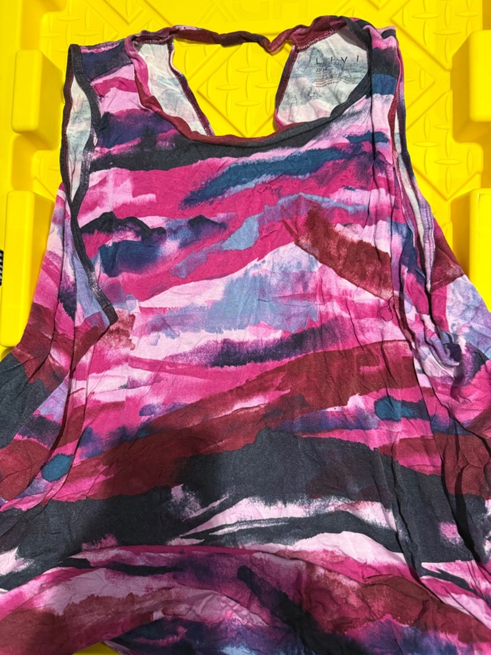 Womens LIVI Pink & Purple Abstract Print Sleeveless Top